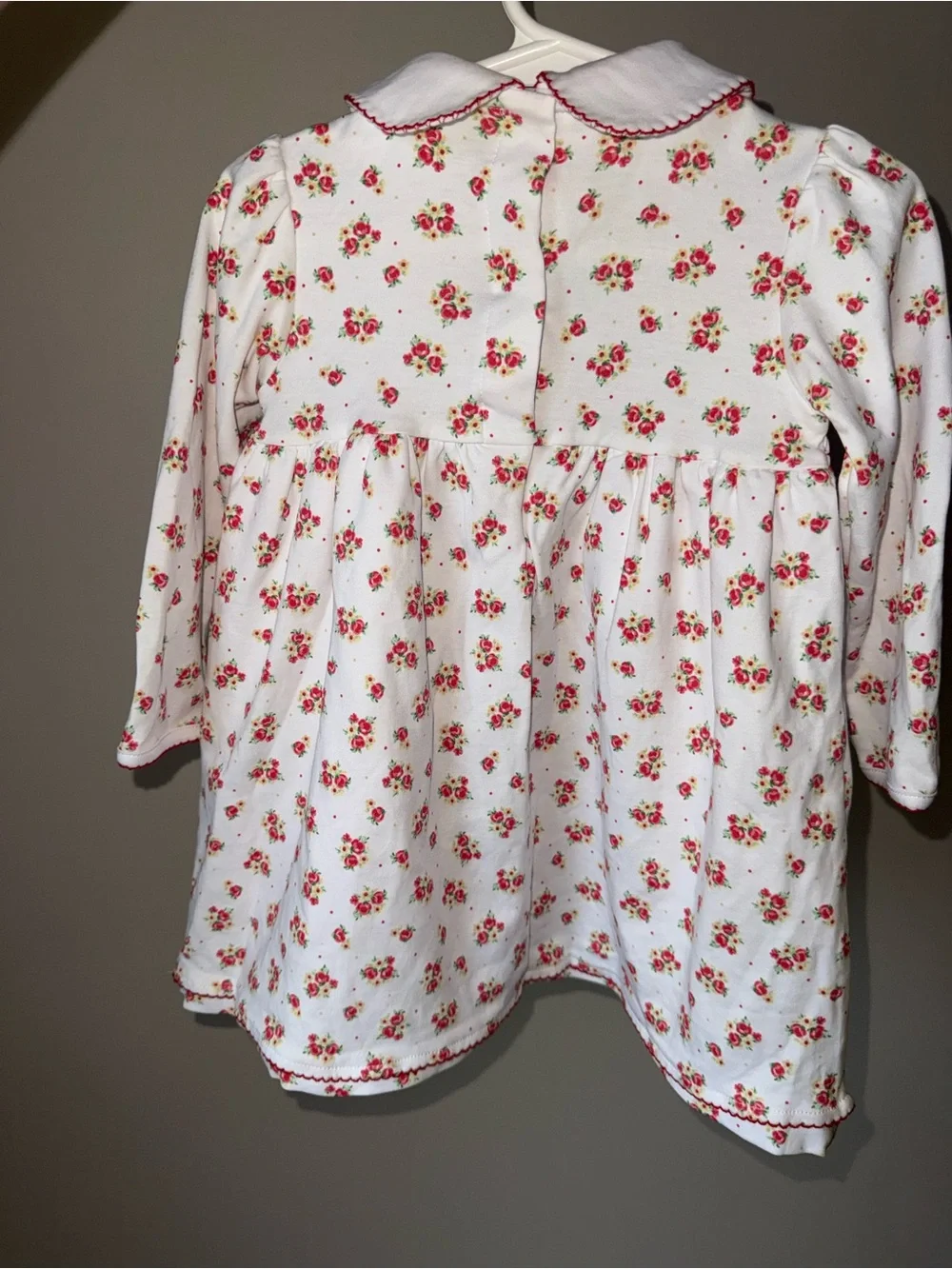 Magnolia Baby NWT Classic White & Red Floral Smocked Dress